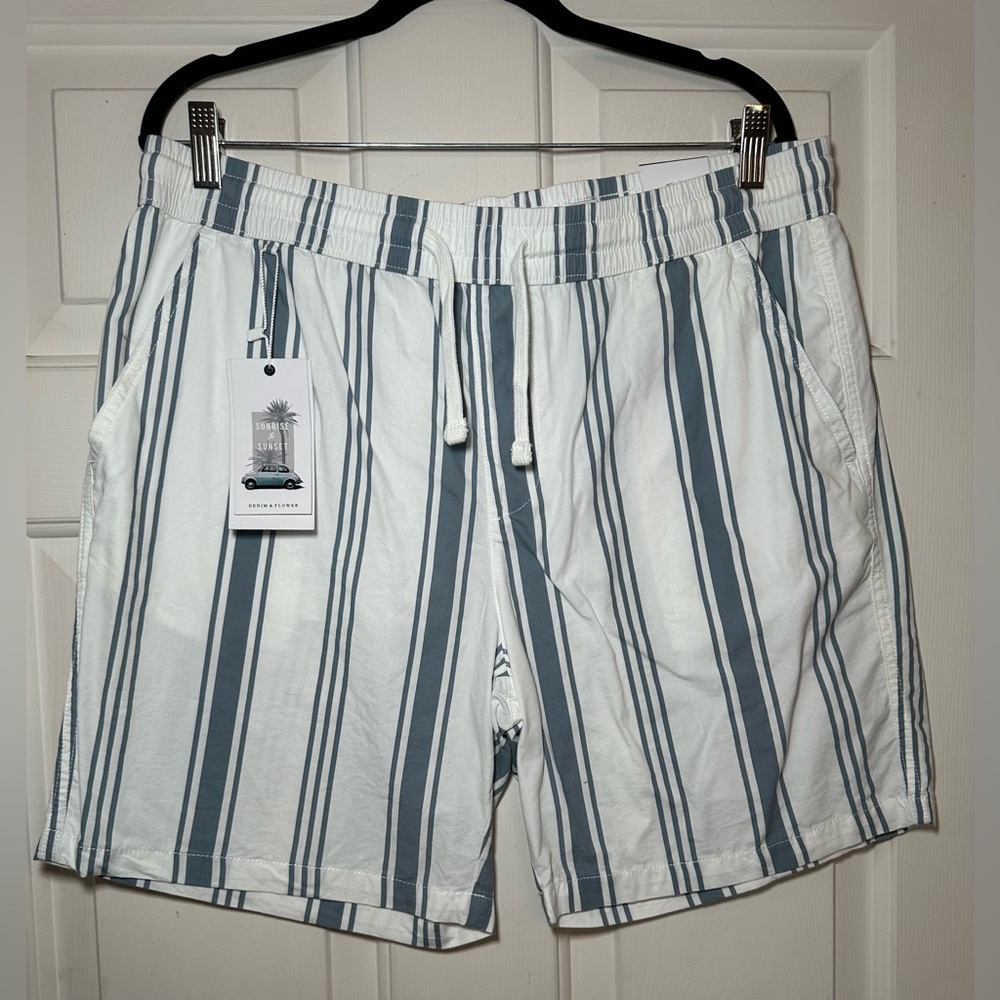 Denim & Flower Ricky Singh‎ Men's Striped Shorts Size XL NWT.